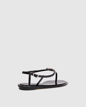 Mach&Mach Black sandals with a bow with crystals S114205GUM