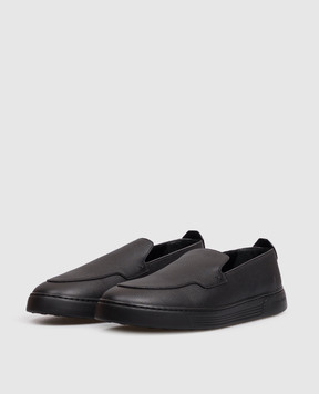 Stefano Ricci Black leather slip-ons UG50G2390MR