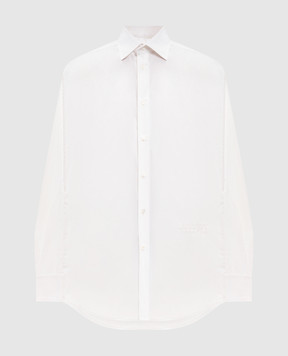 Maison Margiela MM6 Ivory sleeveless shirt with logo embroidery S62DT0052M35256