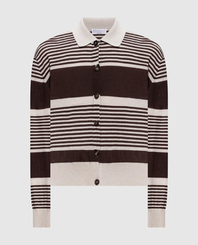 Brunello Cucinelli Striped cashmere and silk cardigan M41855306P