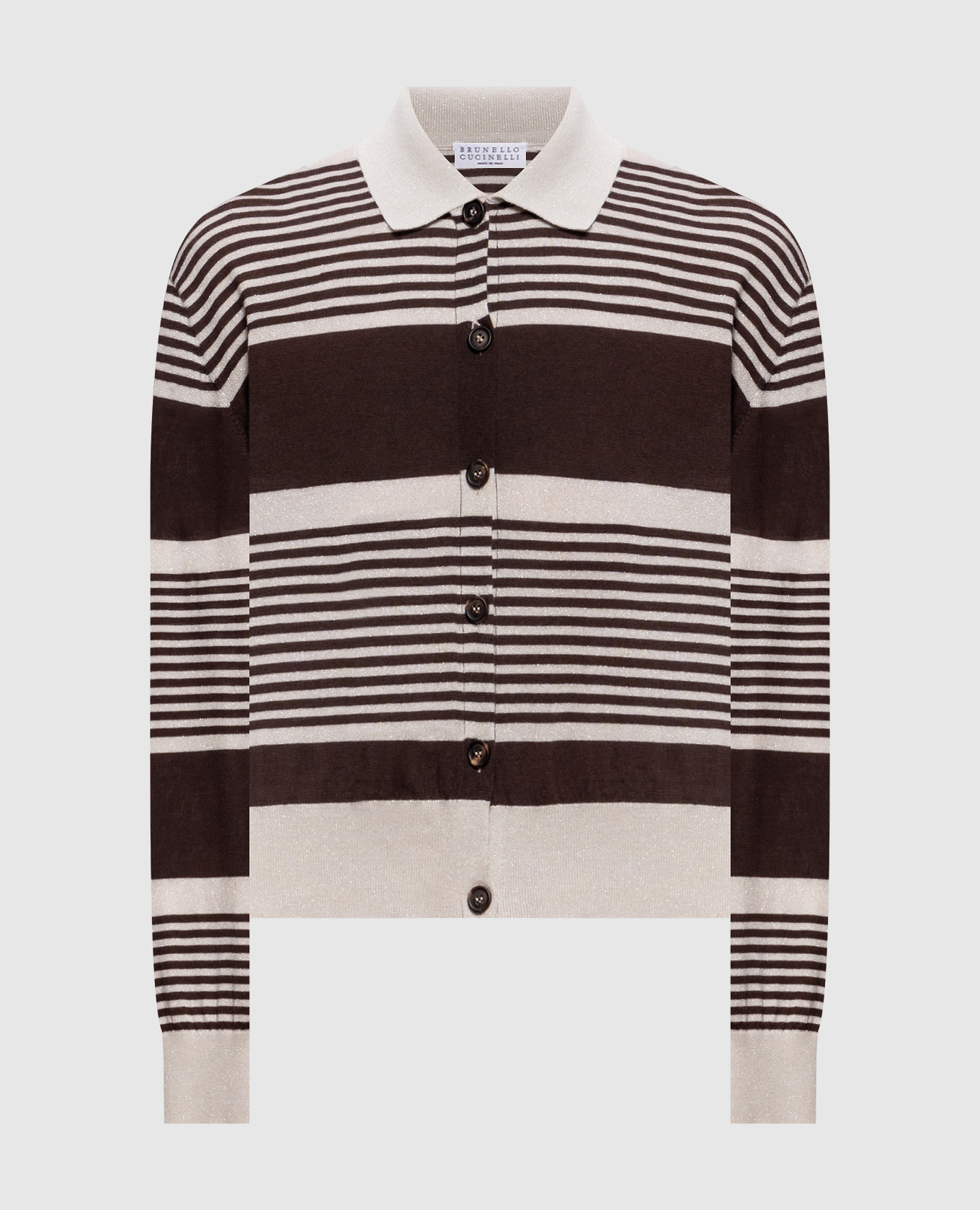 Striped cashmere and silk cardigan Brunello Cucinelli