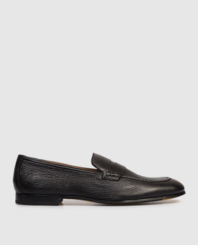 Doucal's Black leather loafers DU2983PANNUF054