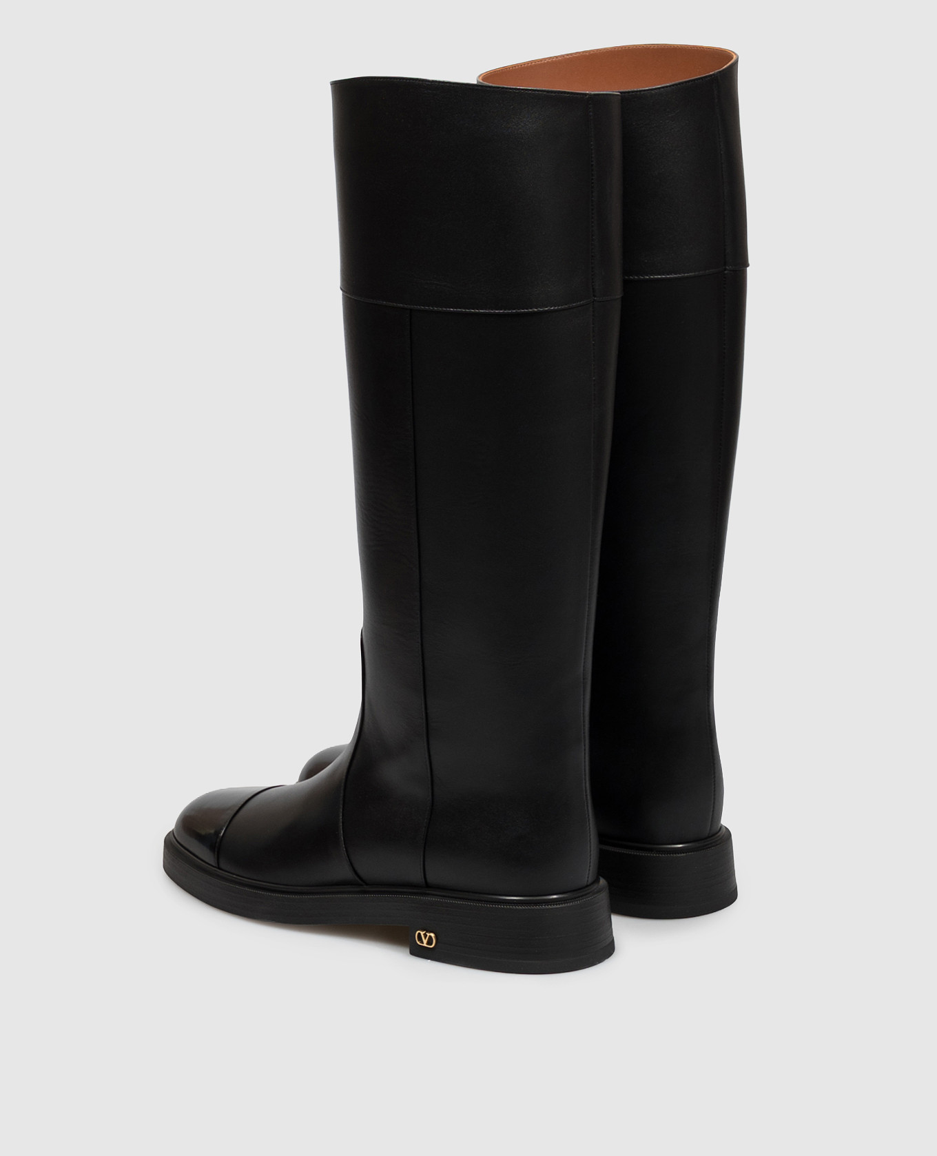 Black leather boots with emblem Valentino 3
