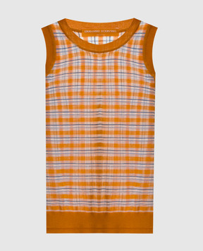 Ermanno Scervino Orange checkered top D485L734GQK