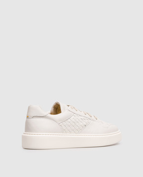 Doucal's Grey leather sneakers with weaving DU3261HAXEUY217