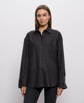 Brunello Cucinelli Dark gray wool shirt MP550M1M06