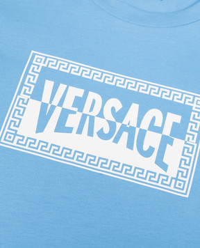 Versace Children's blue T-shirt with logo print 10185701A16958