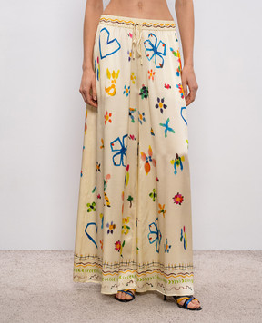 Alemais Yellow Sidi silk palazzos 6384P