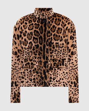 Max Mara Brown velvet jacket in leopard print MSTEDRO