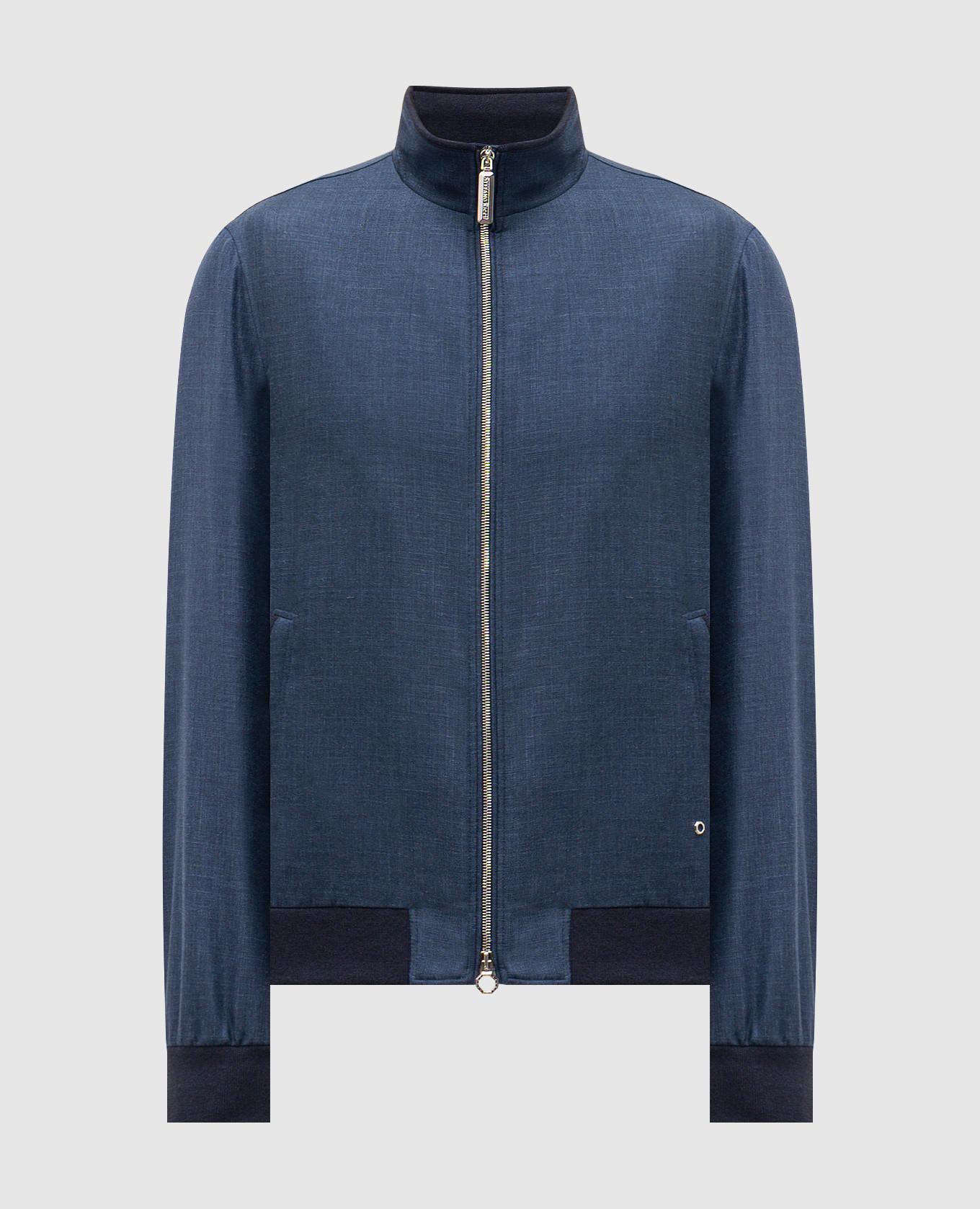 Blue wool, silk and linen jacket