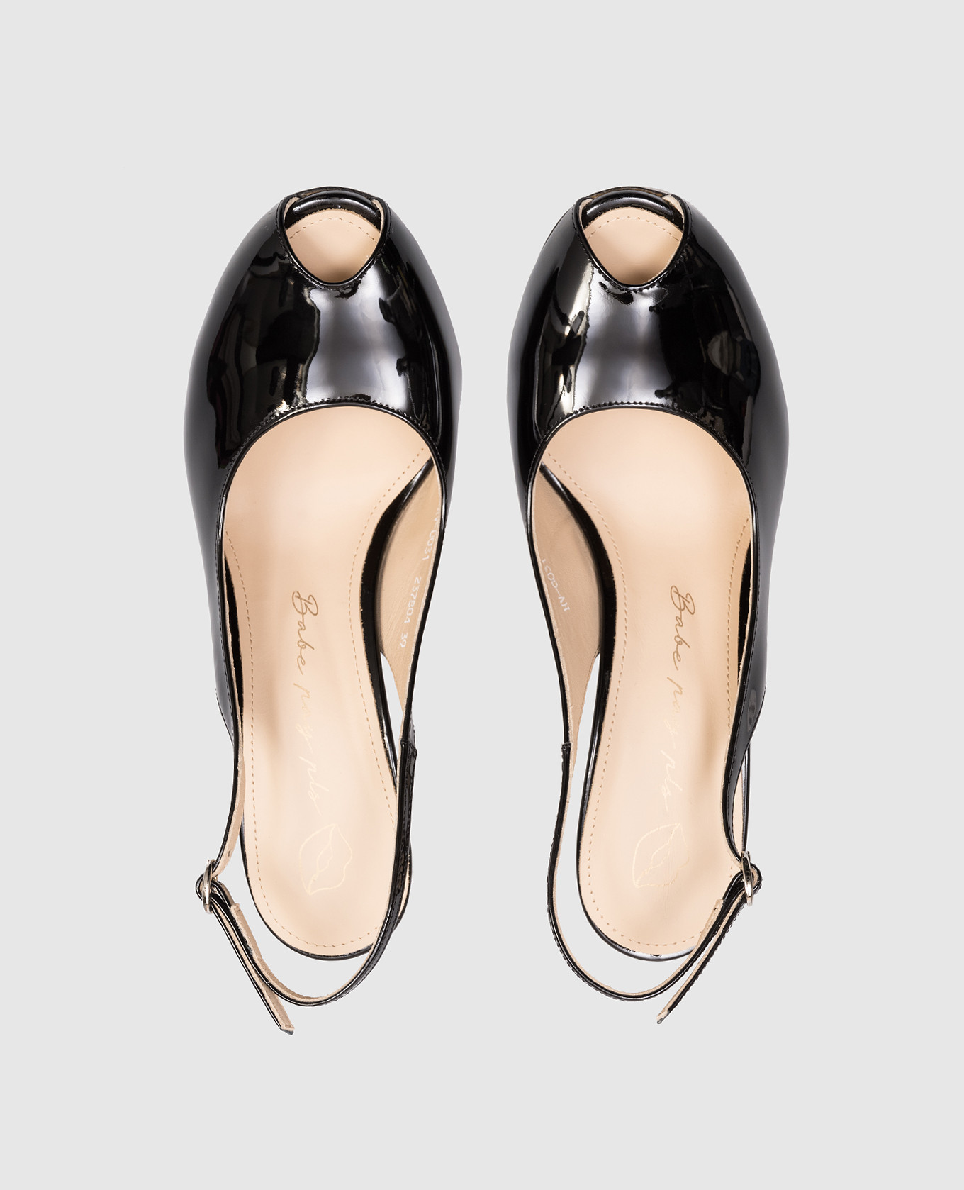 Black patent leather slingbacks Babe Pay Pls 4