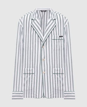 Dolce&Gabbana White striped shirt in pajama style G2WK2TFRMD9