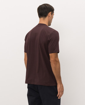 Peserico Burgundy t-shirt with a contrasting logo print R55557J0Q300089