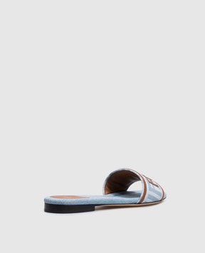Fendi Blue denim-effect logo flip-flops 8R8092AY2Z