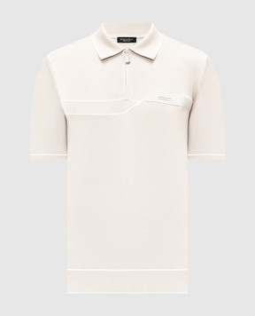 Stefano Ricci White silk polo shirt with logo K616434Z33F26104