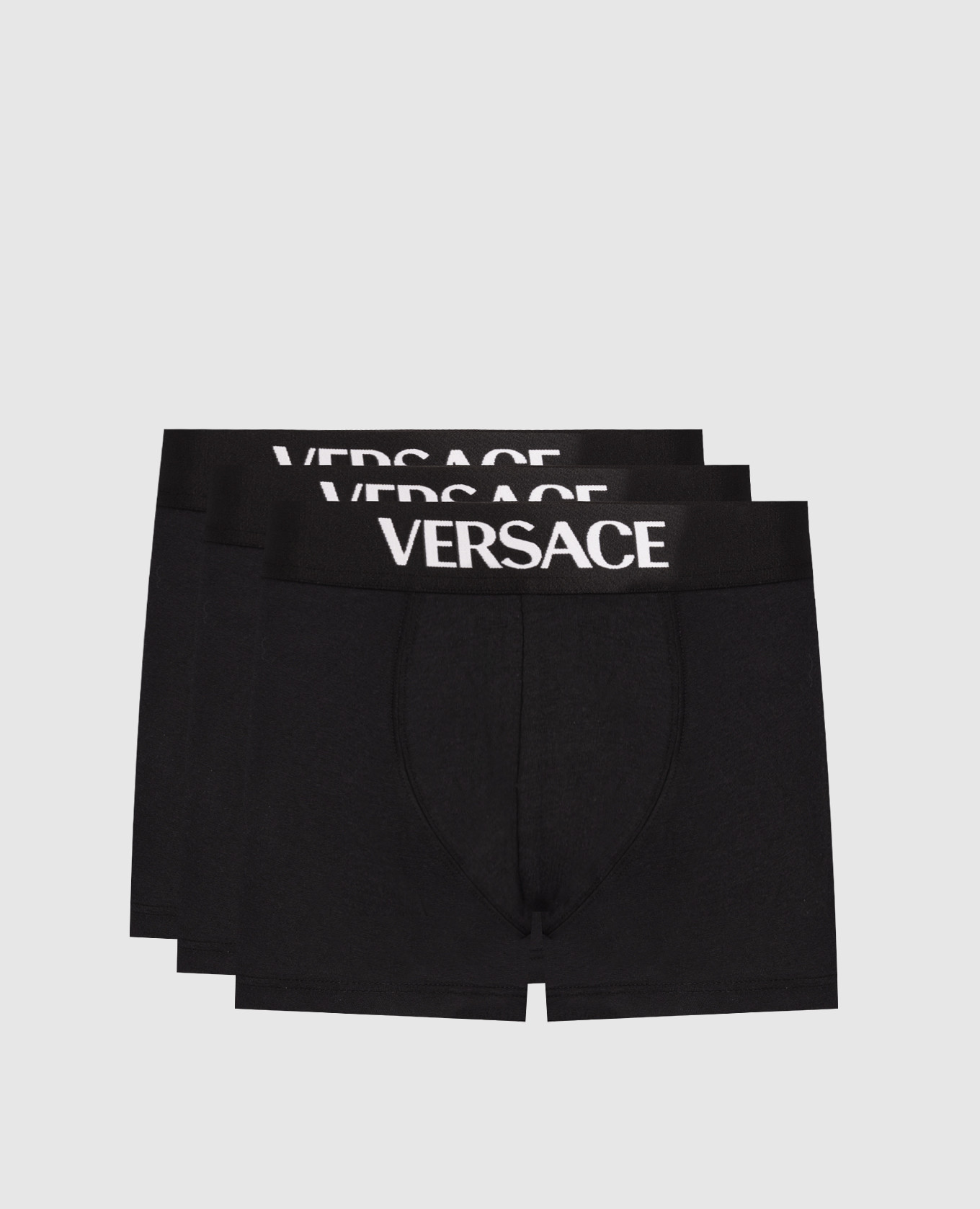 

Set of black boxer briefs with logo pattern Versace