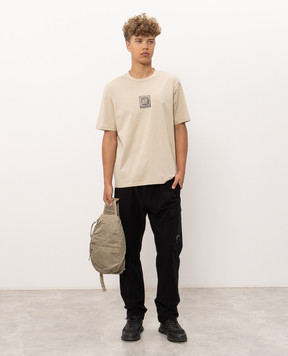 C.P. Company Black pants with logo patch MPA108A006405G