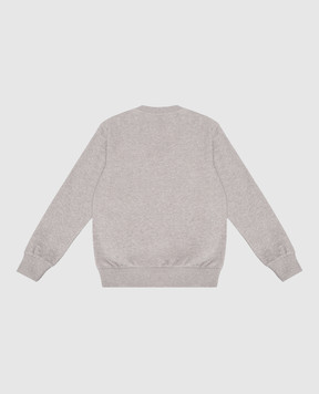 Balmain Children's gray sweatshirt with logo embroidery BZ4H30Z31881214