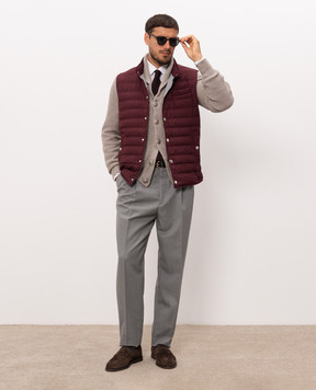 Brunello Cucinelli Burgundy down vest MV4081711