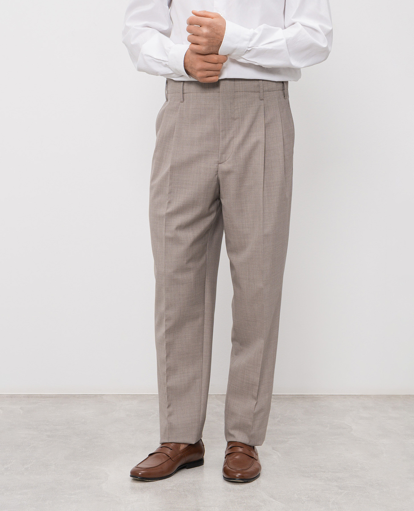 

Beige wool pants Brunello Cucinelli