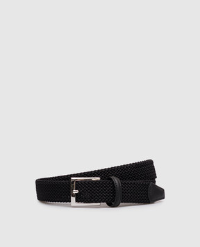 Kiton Black belt with weaving USC3601N01487