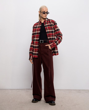 Ann Demeulemeester Kristel burgundy jeans with ribbons B0010196FA038