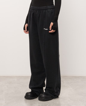 Vetements Black sweatpants with logo print MH27SP192B