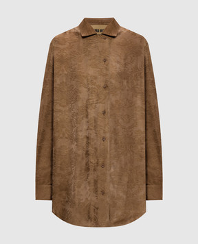 UMA WANG Brown patterned blouse UP1002