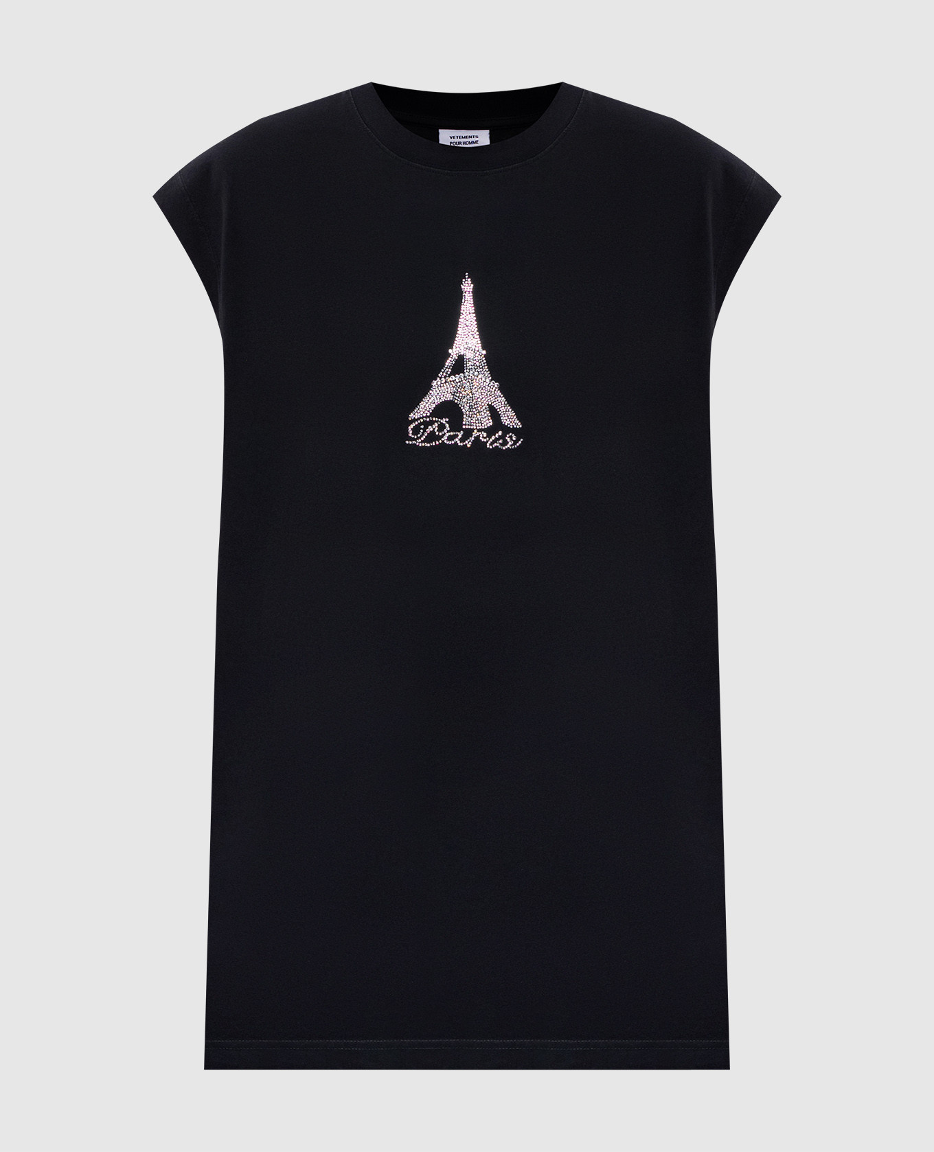 

Black Paris sleeveless T-shirt Vetements