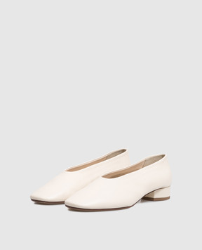 Aeyde Delia ivory leather shoes PUGELR25CH0221100007