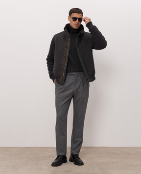 MooRER LEVION gray wool and cashmere down jacket LEVIONLE