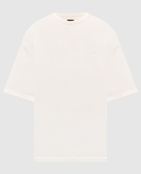 Juun.j Beige T-shirt with branded print JC6342P200
