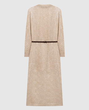 Brunello Cucinelli Beige mohair dress with sequins MRG562A90