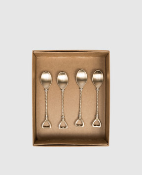 Bitossi Home Set of golden coffee spoons Fantasia Cuore LTS02033