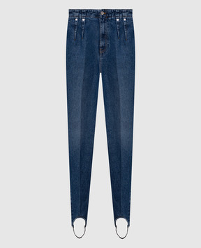 Thierry Mugler Blue jeans with straps 26P6PA0534211