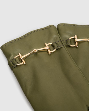 Sermoneta Gloves Khaki leather gloves A109MODGRIMALDA