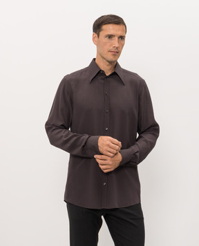 Dolce&Gabbana Brown silk shirt G5NP9TFU1U7