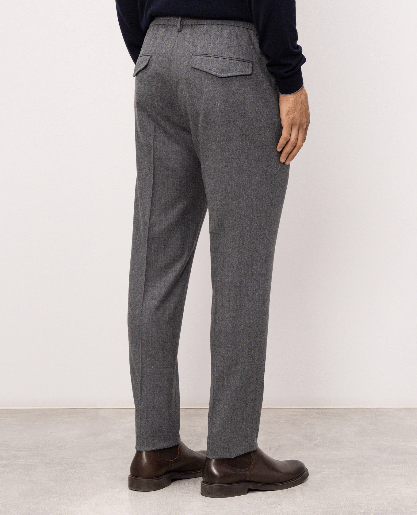 Dark gray wool pants Peserico 4