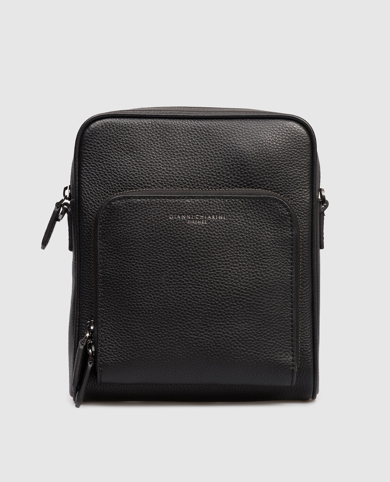 

Florence black leather bag with logo Gianni Chiarini