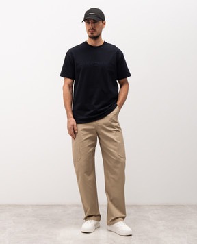 Givenchy Blue silk T-shirt with logo BM71NK3YSF