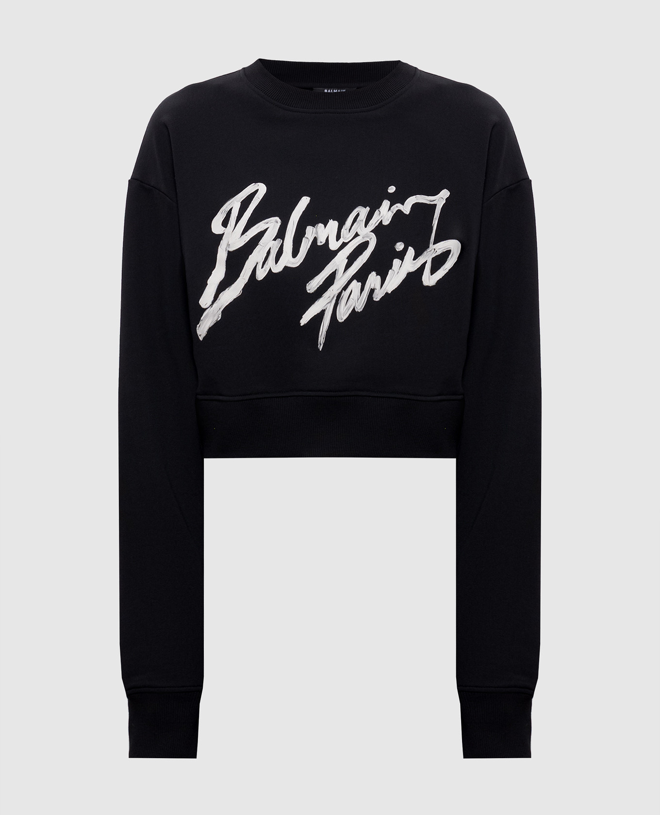 

Black cropped sweatshirt with logo Balmain