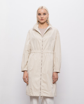 Peserico Beige parka with brand patch S2500006953
