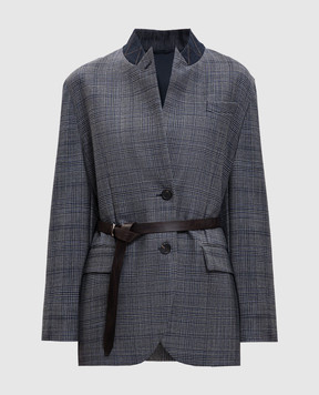 Brunello Cucinelli Gray checked wool jacket MG5227391