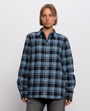 Off-White Blue checked shirt jacket 2FG00659T