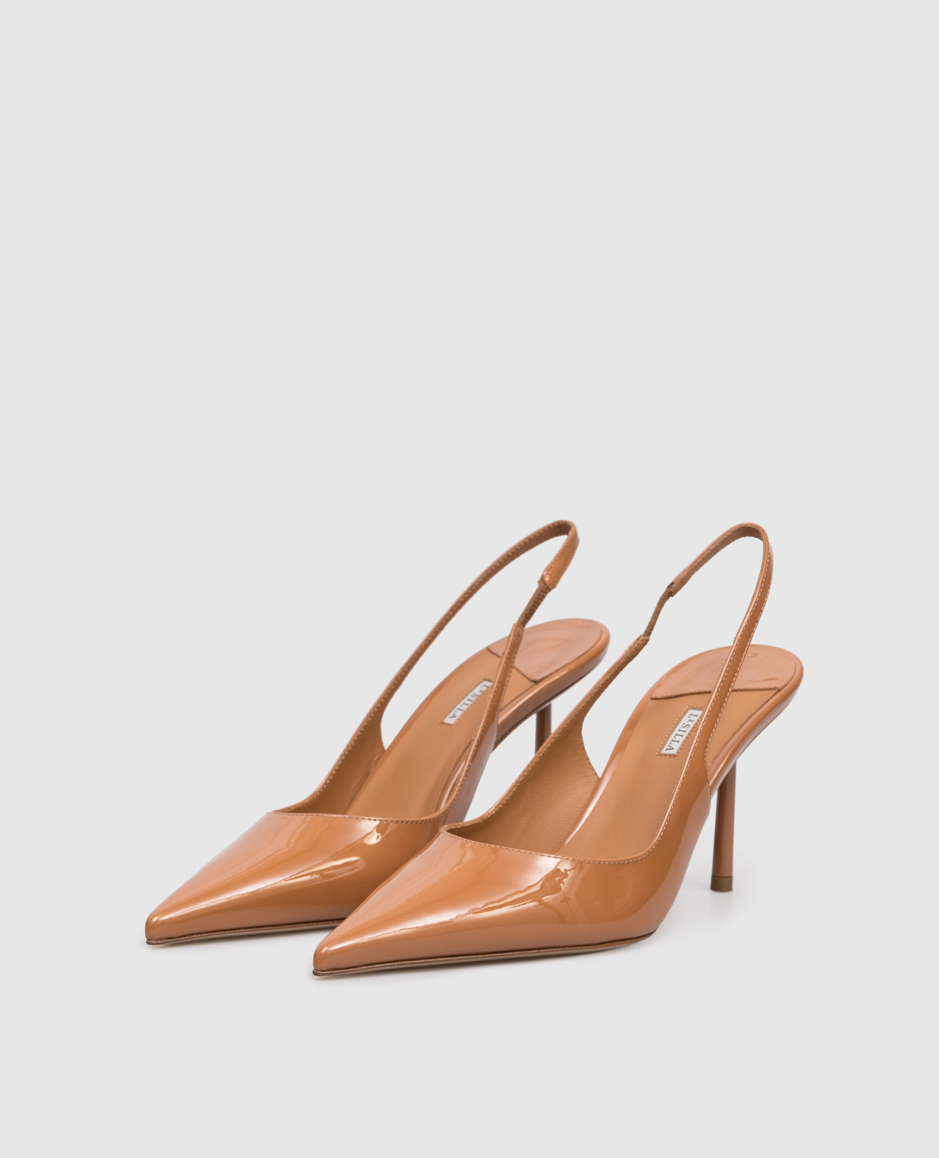 

BELLA brown patent leather slingbacks Le Silla
