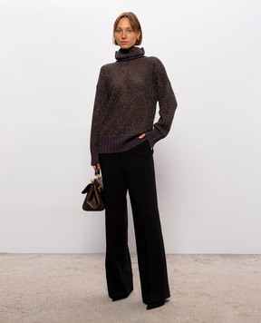 Twinset Brown sweater with lurex 262TF3010