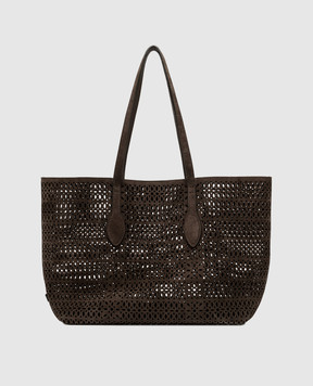 Gianni Chiarini Brown suede Mashup tote bag BS11837CMLSR
