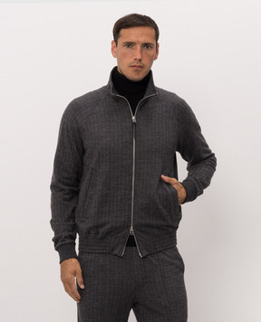 Tom Ford Gray jacket with wool and silk pattern JZL024JMC114