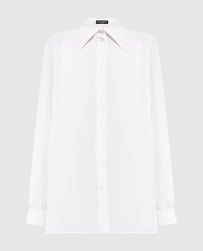 Dolce&Gabbana White blouse with silk F5U24ZFUABF