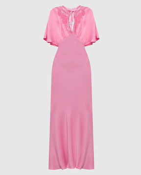 Twinset Pink maxi dress with lace 261TP212B